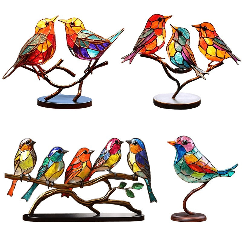 Handgefertigte Farbenfrohe Vogelskulptur - perfekt für Zuhause, im Büro oder als Geschenk