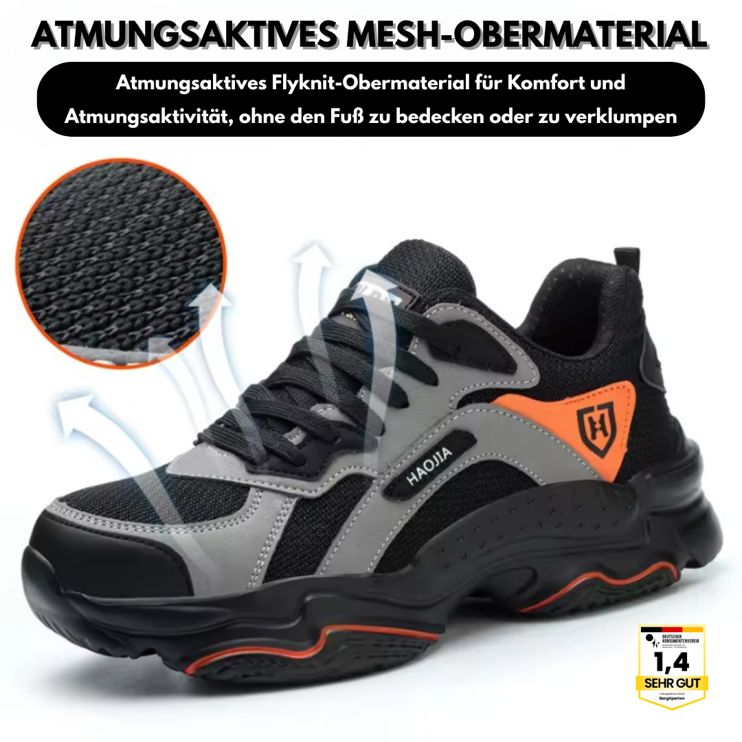SafeSneak Comfort+ ergonomischer Sicherheitsschuh mit anatomisch geformter Sohle - Zertifiziert nach EN ISO 20345