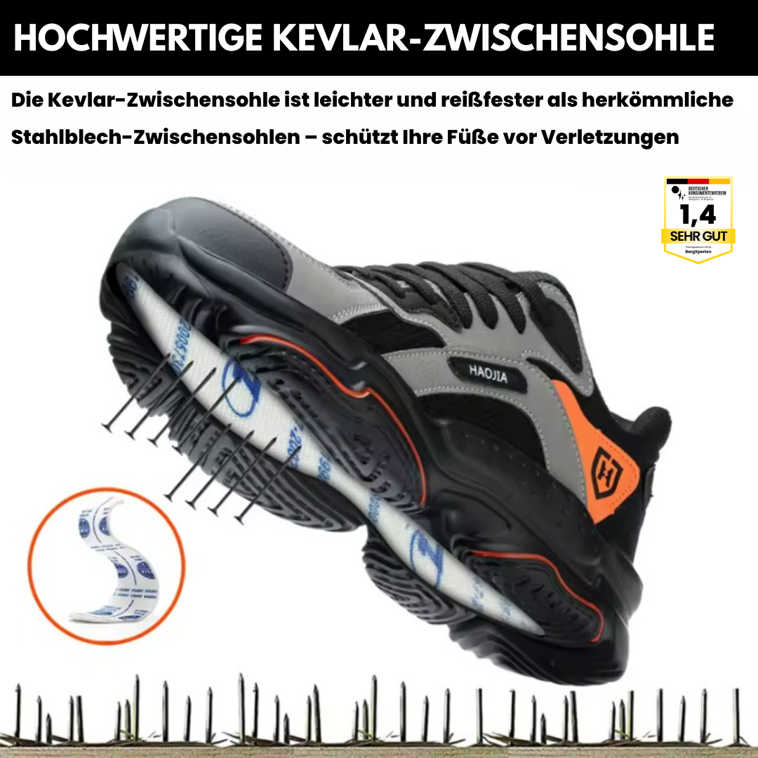 SafeSneak Comfort+ ergonomischer Sicherheitsschuh mit anatomisch geformter Sohle - Zertifiziert nach EN ISO 20345