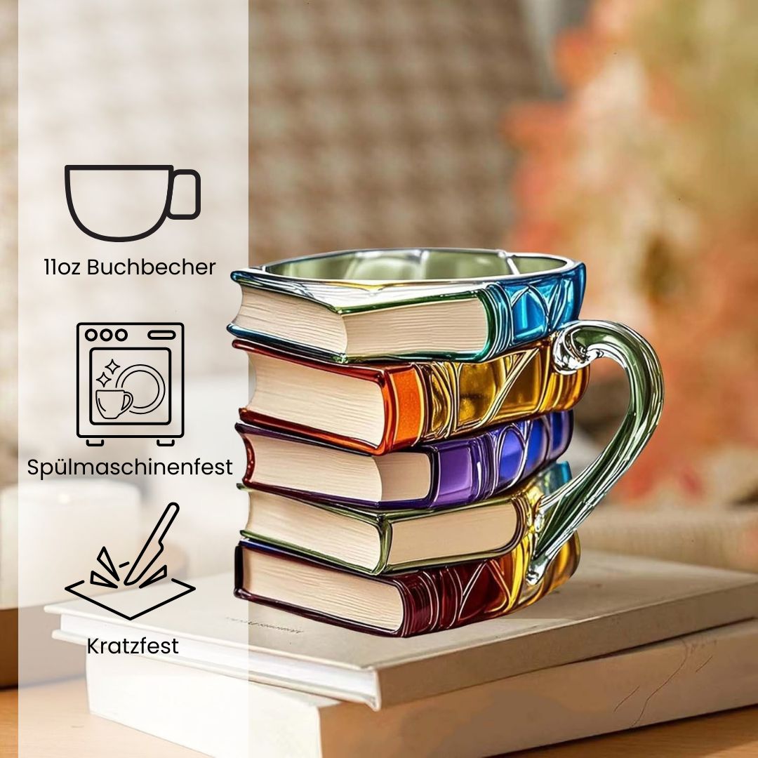 Hochwertige 3D Leseglück-Tasse – Handgefühl aus Glass