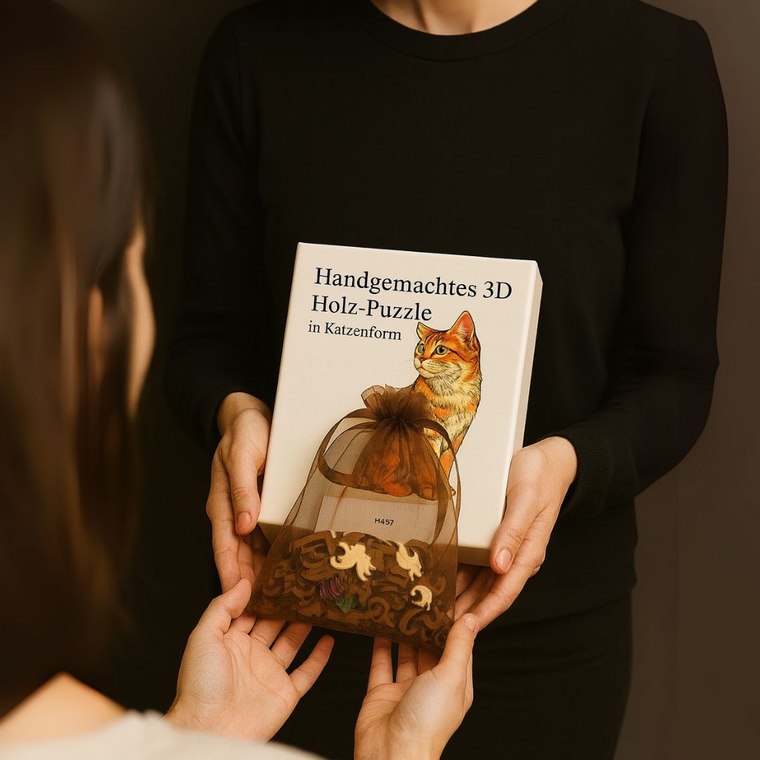 Katzenform 3D Holz-Puzzle