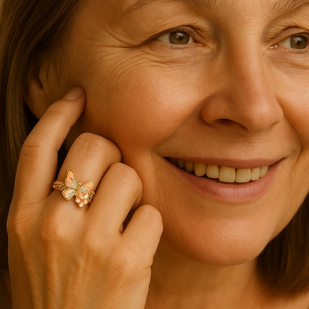 Vintage-Floral-Ring – Goldenes Blütenpoem