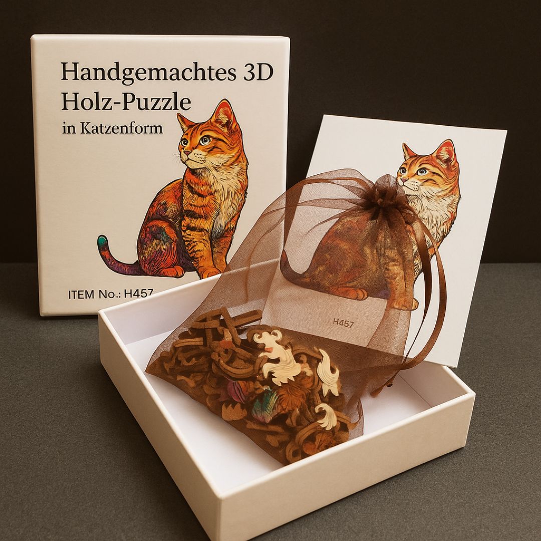 Katzenform 3D Holz-Puzzle