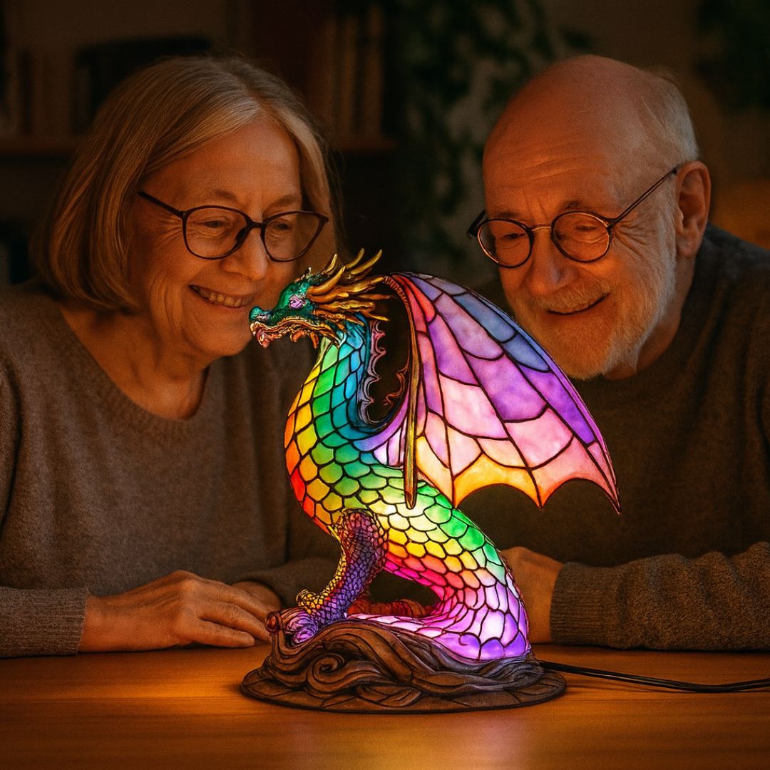 LeuchtDrache - handgefertigte Lampe, die Herzen erstrahlen lässt