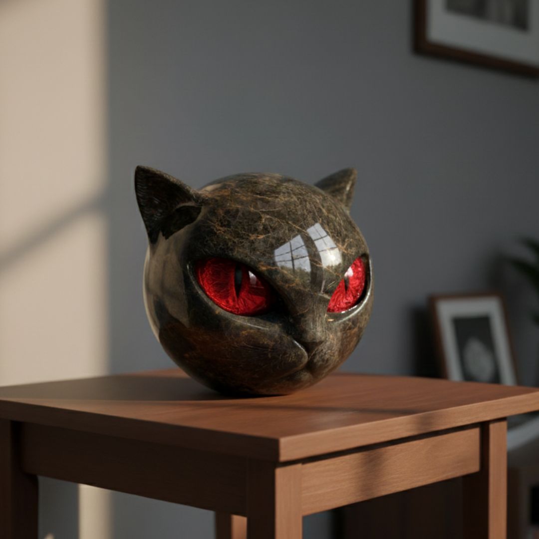 Mystica – Die schwarze Wächterkatze aus Stein
