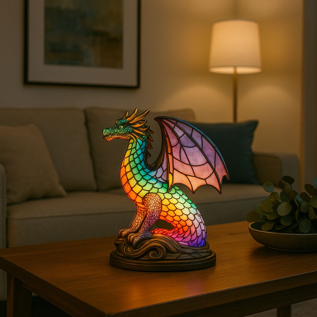 LeuchtDrache - handgefertigte Lampe, die Herzen erstrahlen lässt