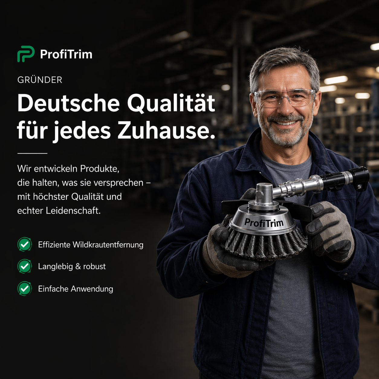 ProfiTrim - Der einzige Rasentrimmer für perfekte Ergebnisse