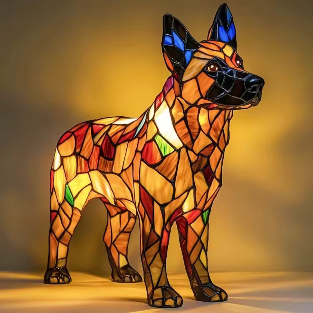 Leuchthund - handgefertigte Lampe, die Herzen erstrahlen lässt