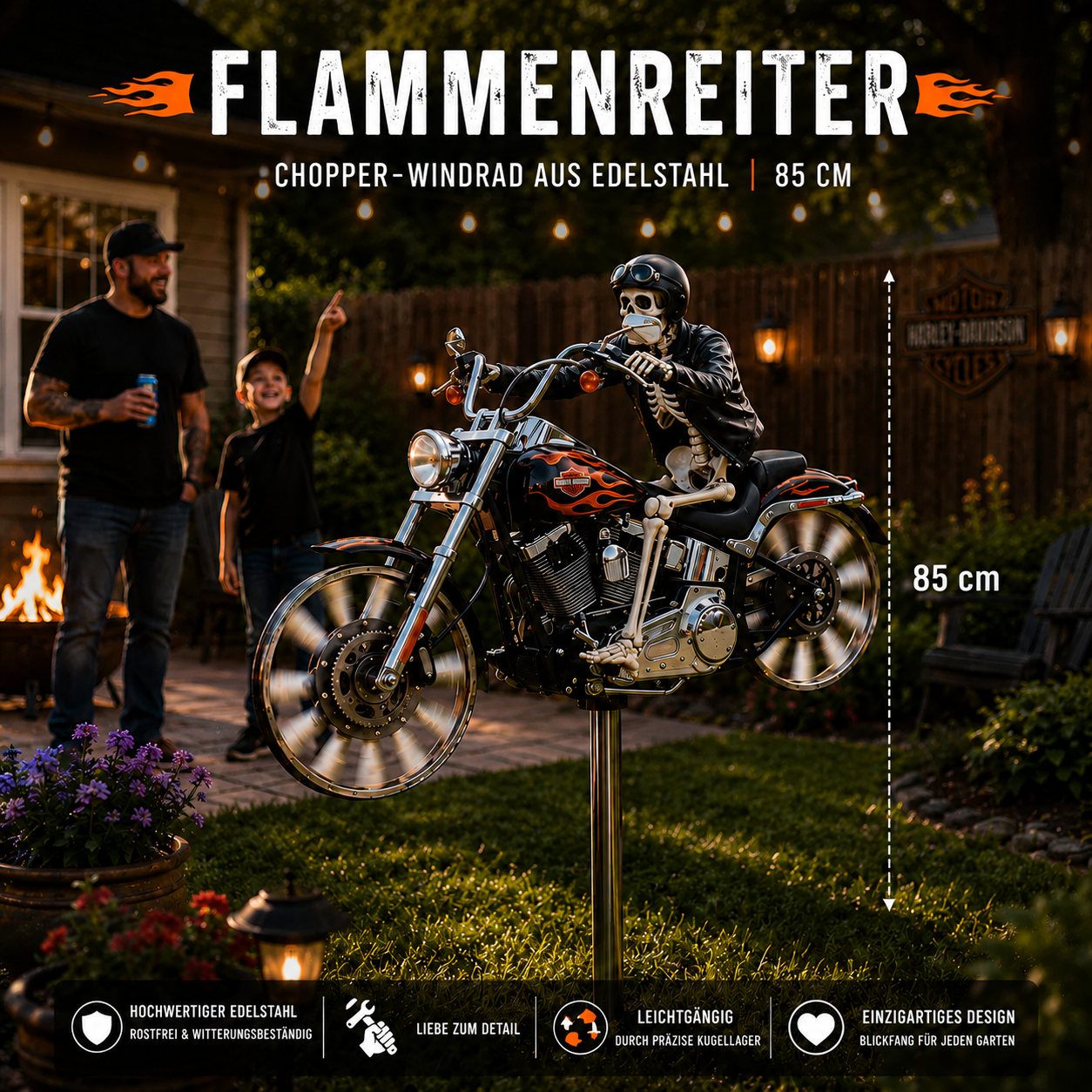 Flammenreiter Chopper-Windrad