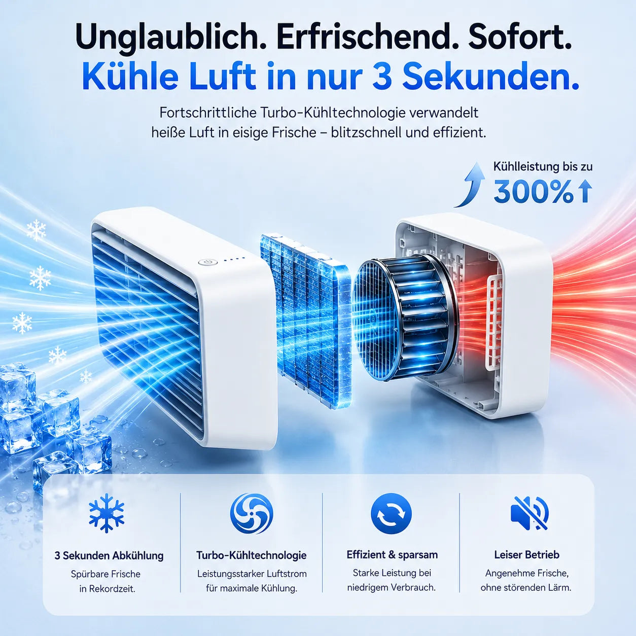 FrischLuft Pro -  Tragbarer Klimakühler ohne Installation
