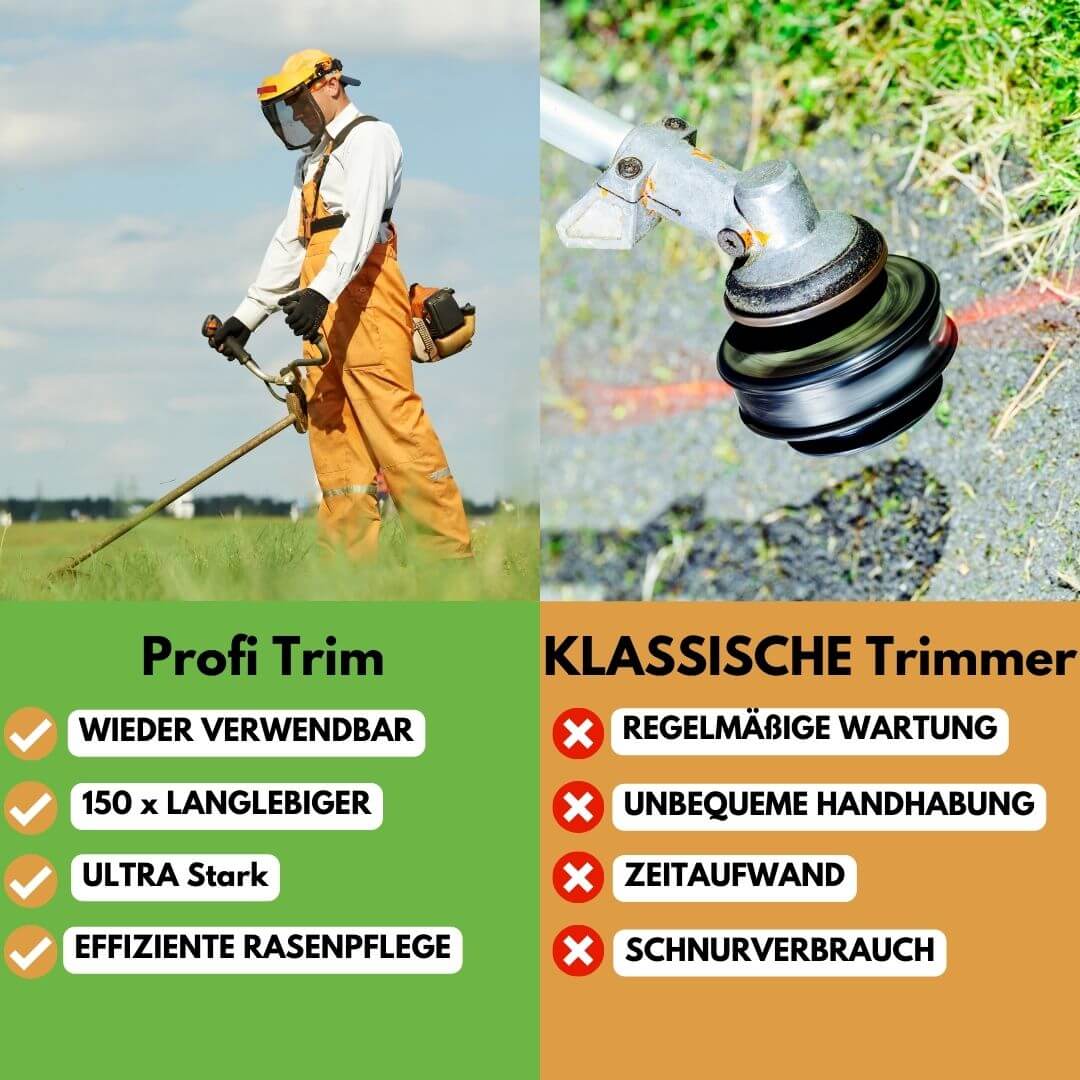ProfiTrim - Der einzige Rasentrimmer für perfekte Ergebnisse