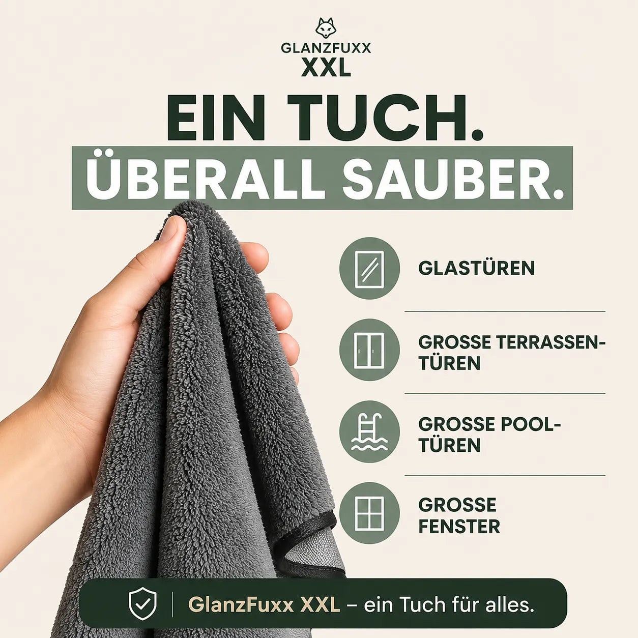 GlanzFuxx XXL – Das XXL Mikrofasertuch für perfekten Glanz