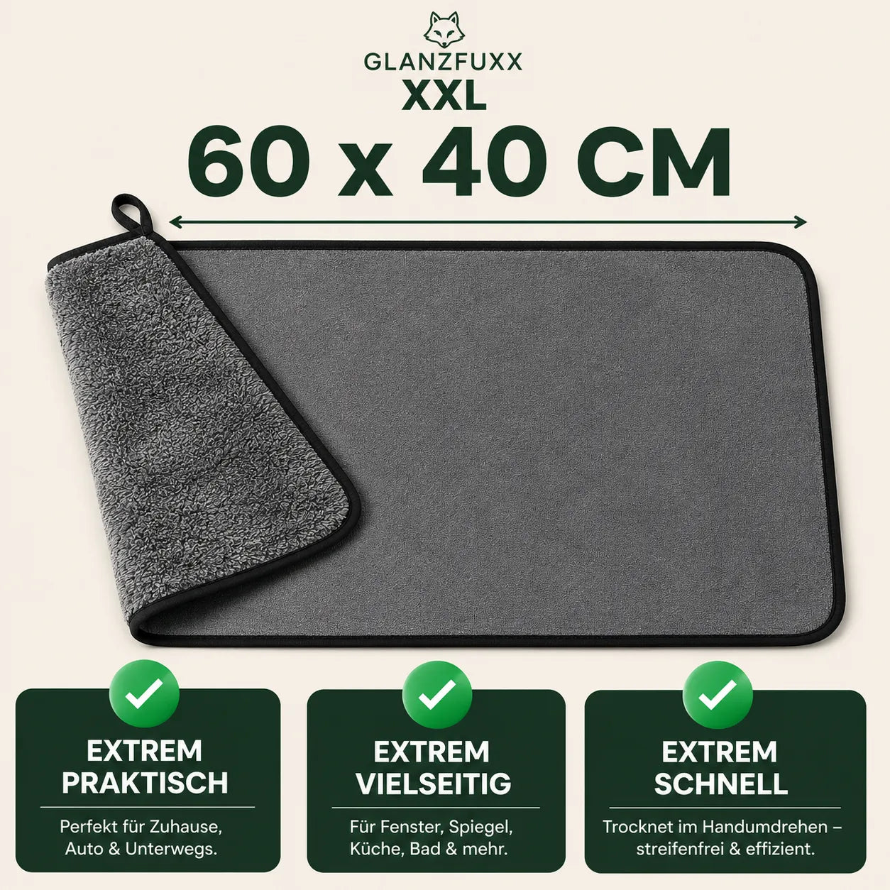GlanzFuxx XXL – Das XXL Mikrofasertuch für perfekten Glanz