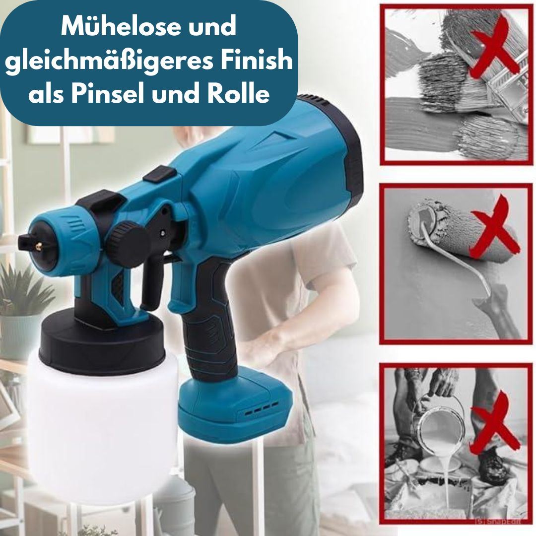 PaintMax -  Kabelloses Hochdruck-Farbsprühgerät für schnelles, effizientes und gleichmäßiges Lackieren