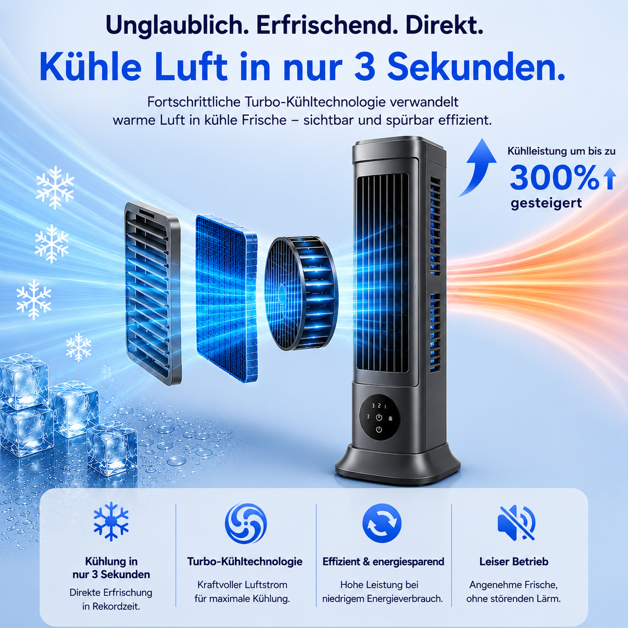 KlimaX™  Klimaanlage - das Original Mobiler Klimakühler – Keine Installation erforderlich | Kühlt per Knopfdruck