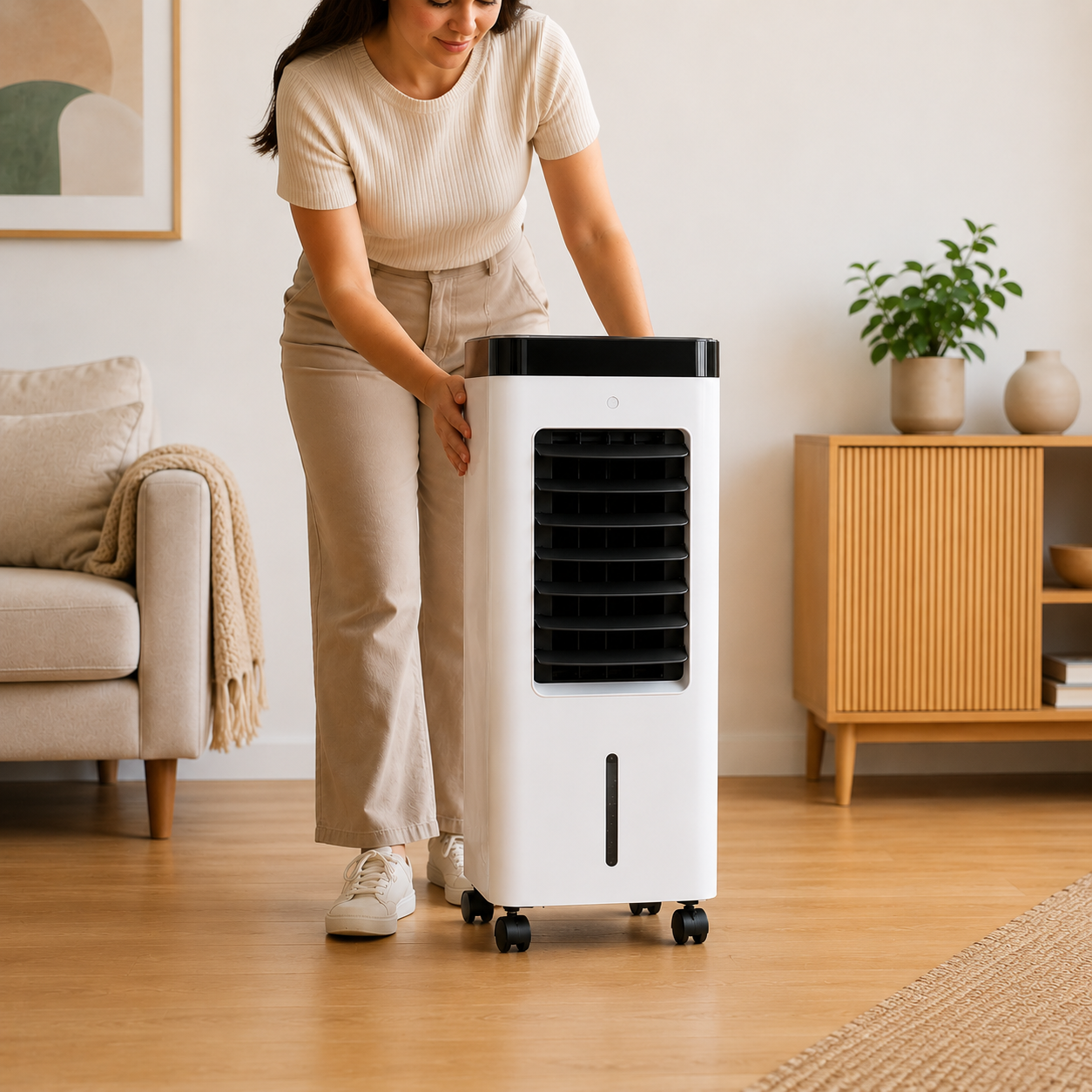 KlimaFlow Mobile - Mobiler Luftkühler – Keine Installation erforderlich | Kühlt bis zu 50 m²