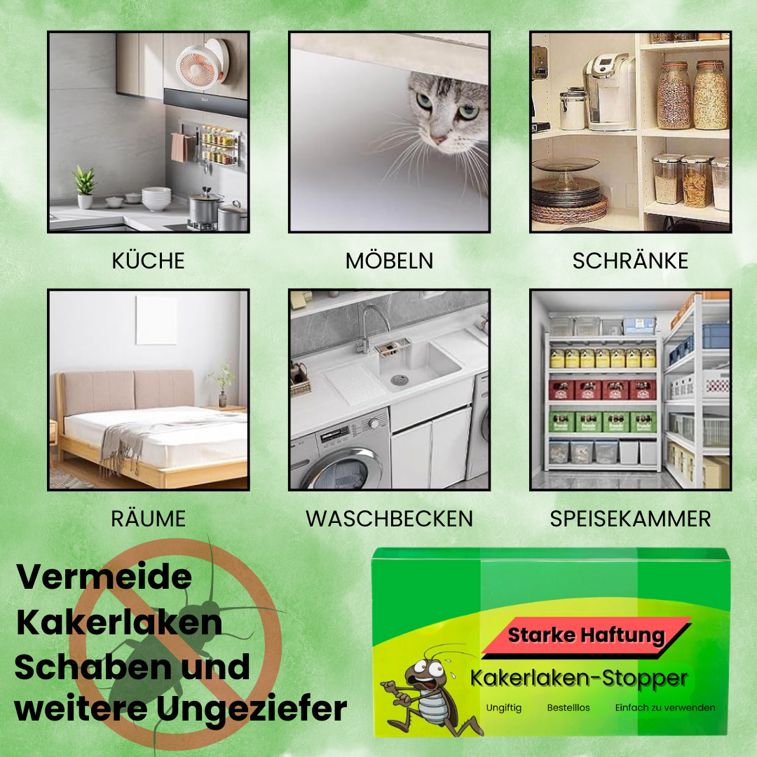 10er Set Kakerlaken-Stopper - Fangen Sie lästige Schaben ohne Gifte