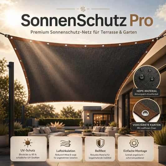 SonnenSchutz Pro – Premium Sonnenschutz-Netz für Terrasse & Garten