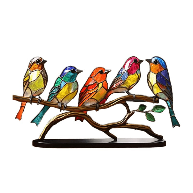 Handgefertigtes Kunstwerk - Farbenfrohe Vogelskulptur