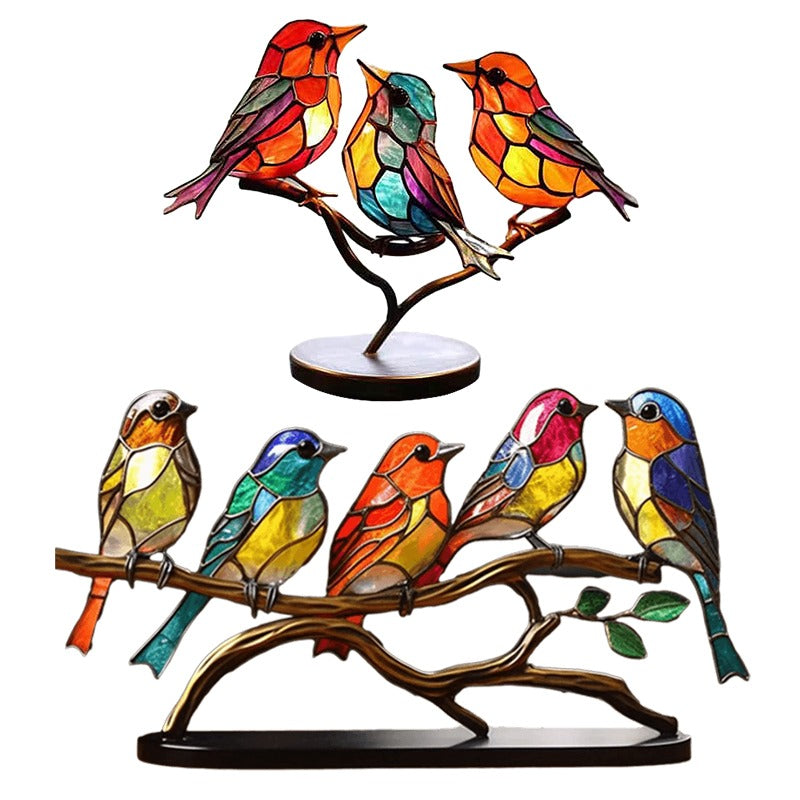 Handgefertigte Farbenfrohe Vogelskulptur - perfekt für Zuhause, im Büro oder als Geschenk