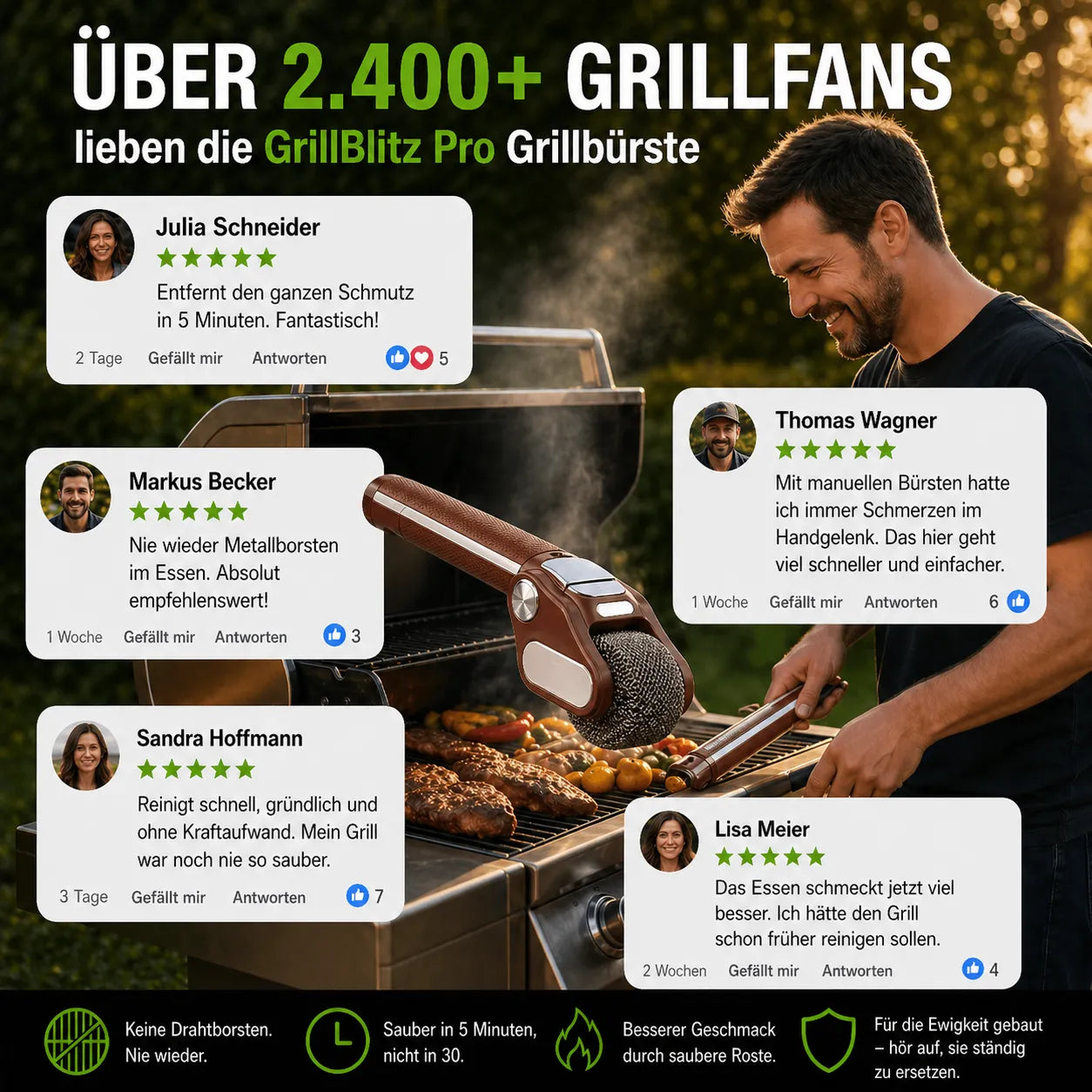 GrillBlitz Pro Grillbürste