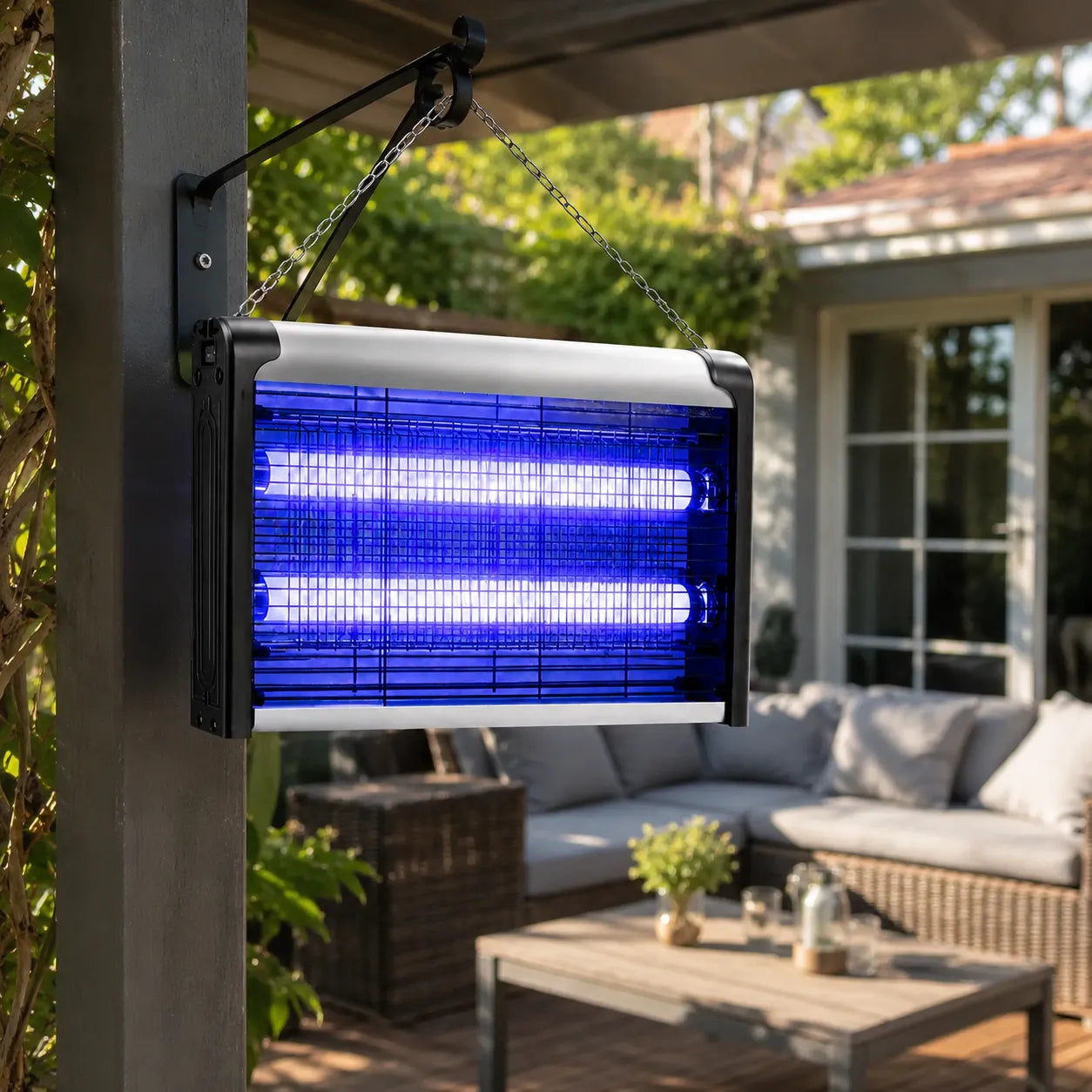 UV-Insektenvernichter – Elektrische Fliegen, Gelsen, Motten, Kakerlaken- & Mückenfalle für Innen und Außen - 30–170 m²