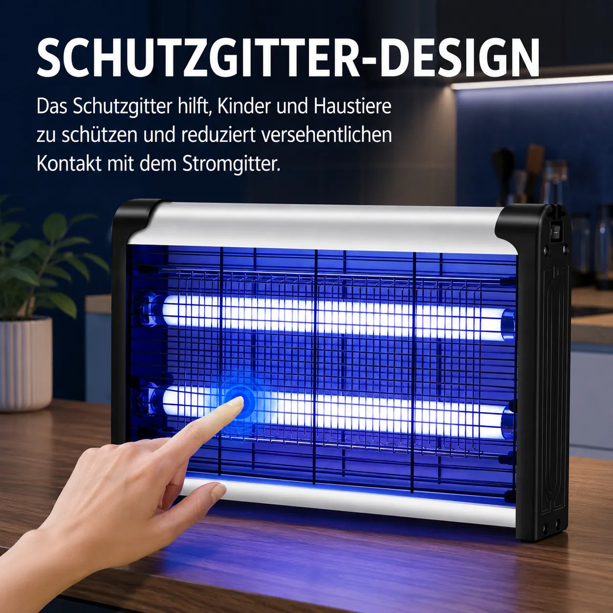 UV-Insektenvernichter – Elektrische Fliegen, Gelsen, Motten, Kakerlaken- & Mückenfalle für Innen und Außen - 30–170 m²