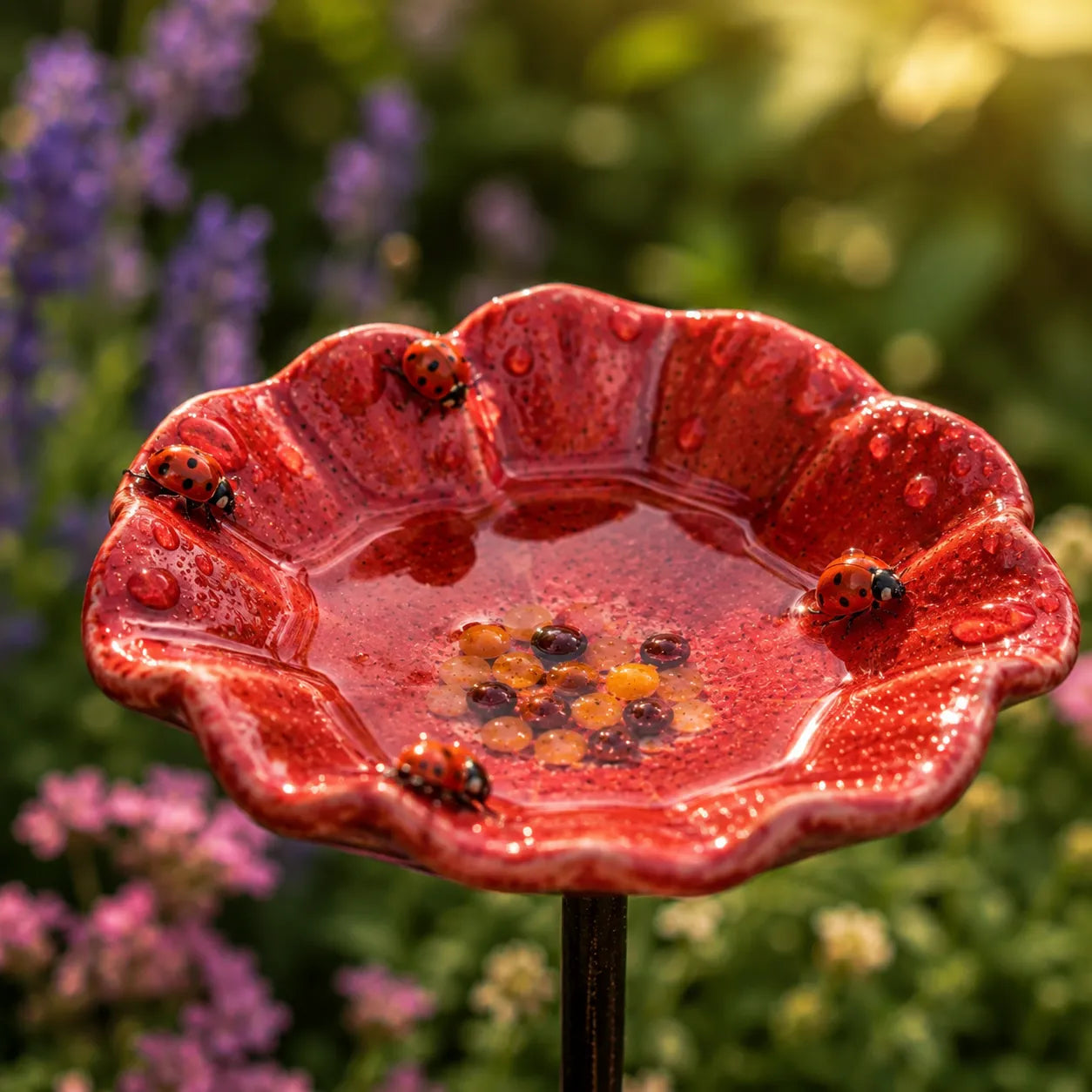 Marienkäferblumen Keramik-Tränken