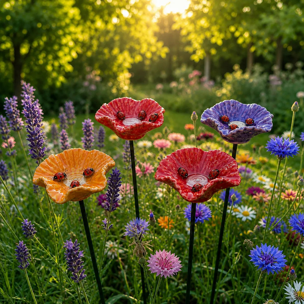 Marienkäferblumen Keramik-Tränken