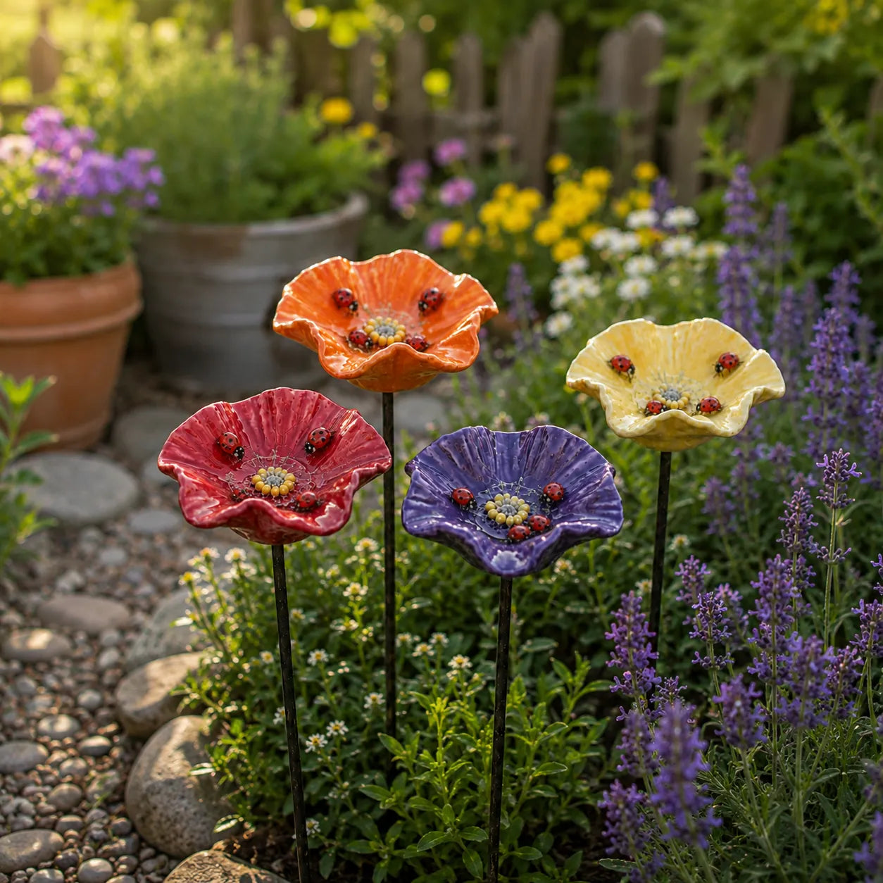 Marienkäferblumen Keramik-Tränken