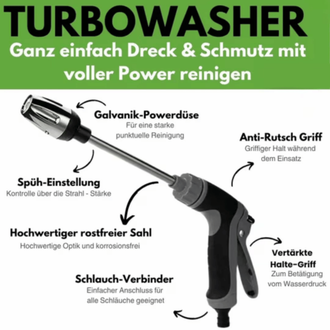 Turbowasher Set - Power-Hochdruckreiniger + Seifenbehälter