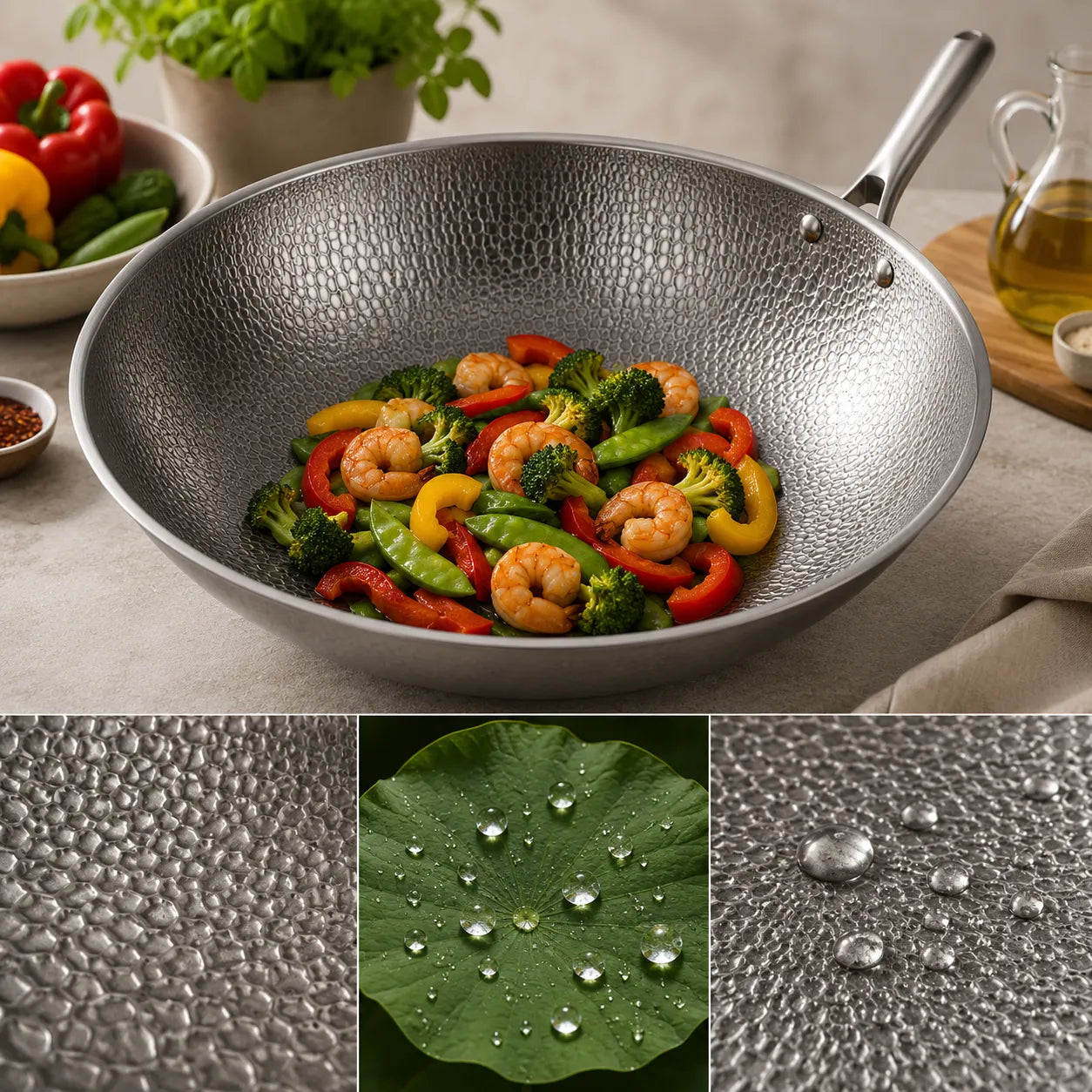 TitanPure Pro – Beschichtungsfreie Wok-Pfanne ohne PFAS & PTFE